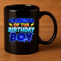 Grandpa Of The Birthday Boy Family Party Funny Hedgehog 11oz C Handle Ceramic Mug