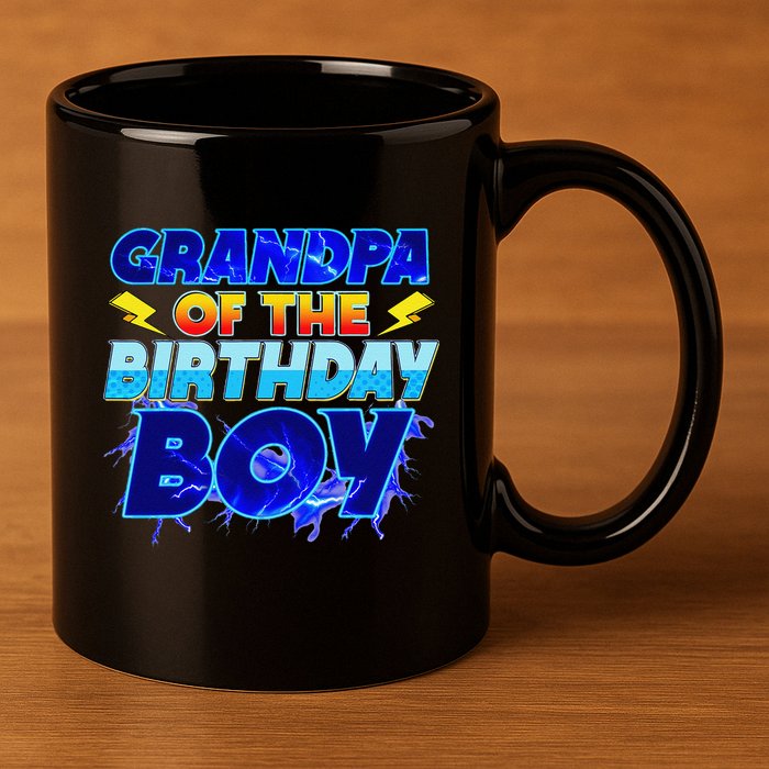 Grandpa Of The Birthday Boy Family Party Funny Hedgehog 11oz C Handle Ceramic Mug