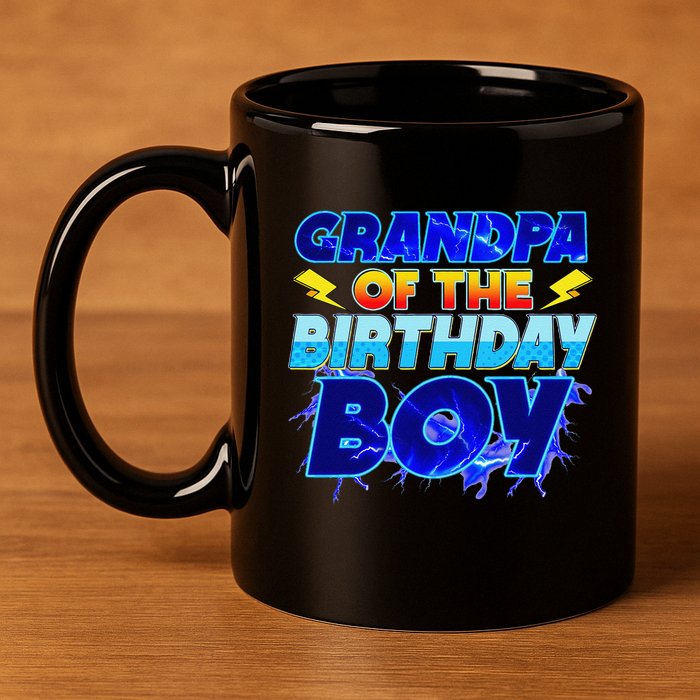 Grandpa Of The Birthday Boy Family Party Funny Hedgehog 11oz C Handle Ceramic Mug
