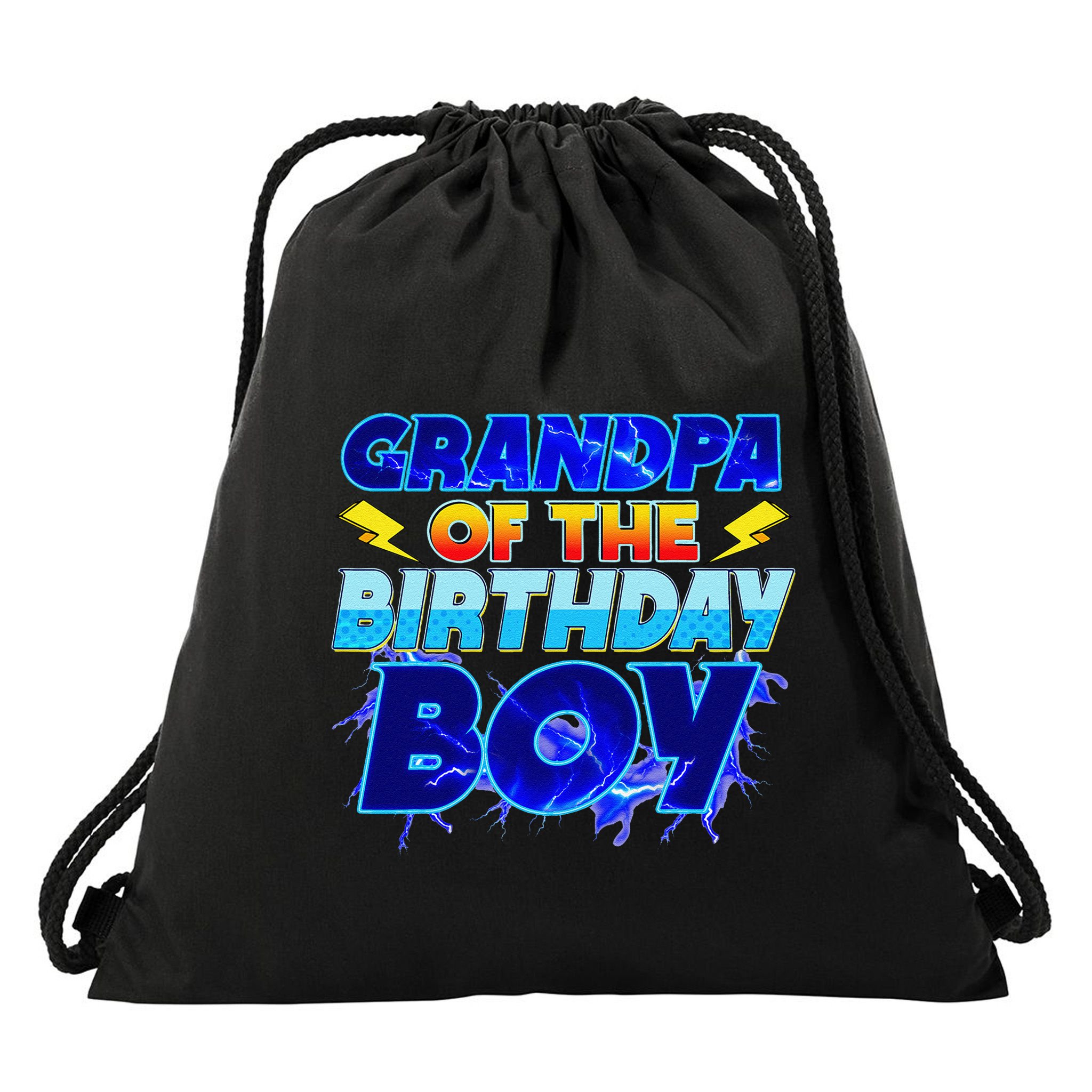 Grandpa Of The Birthday Boy Family Party Funny Hedgehog Drawstring Bag
