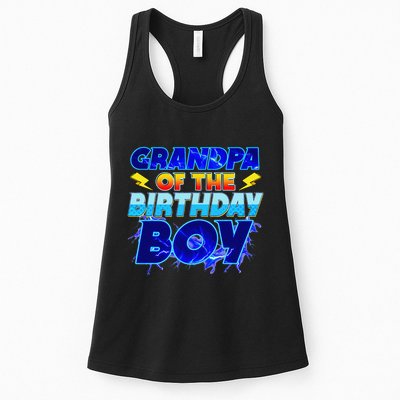 Grandpa Of The Birthday Boy Family Party Funny Hedgehog Womens Tank Top