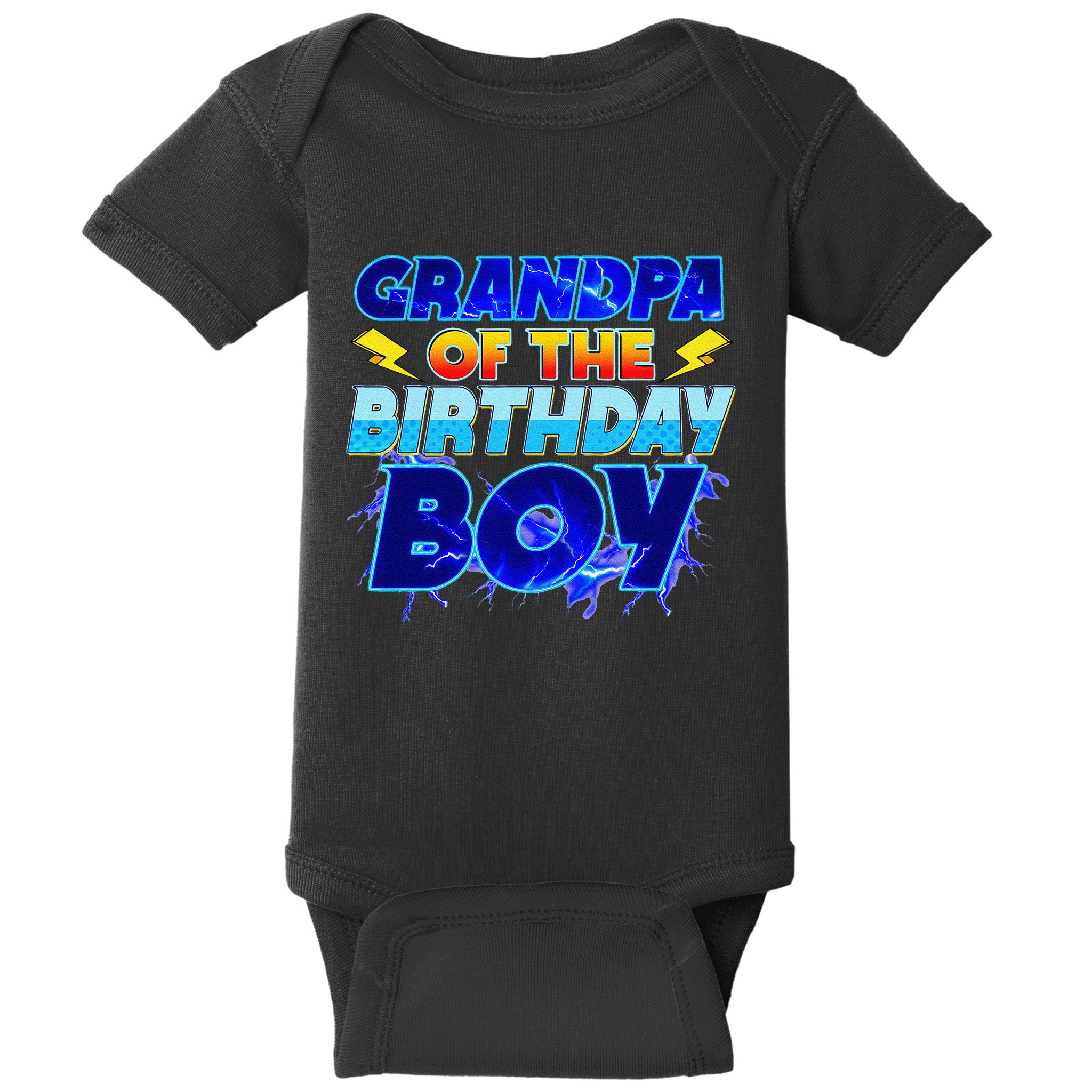 Grandpa Of The Birthday Boy Family Party Funny Hedgehog Baby Bodysuit