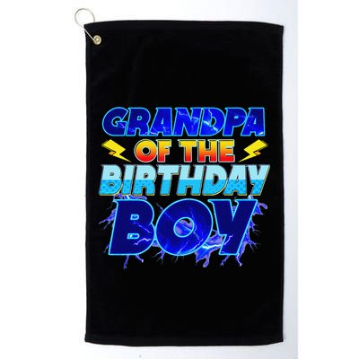 Grandpa Of The Birthday Boy Family Party Funny Hedgehog Golf Towel