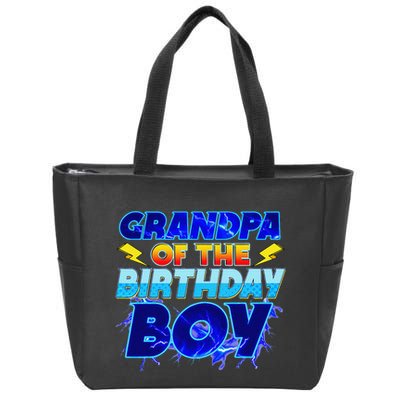 Grandpa Of The Birthday Boy Family Party Funny Hedgehog Zip Tote Bag