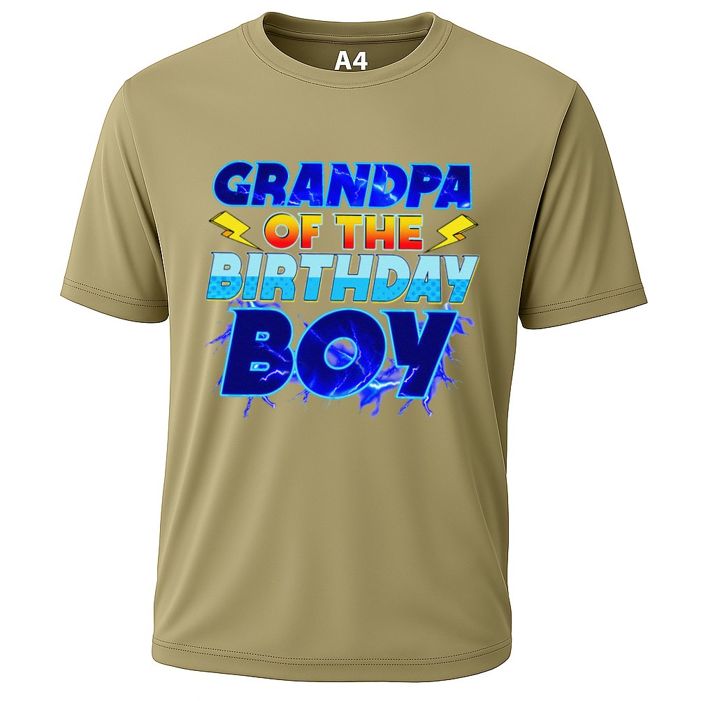 Grandpa Of The Birthday Boy Family Party Funny Hedgehog Performance Shirt