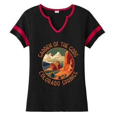 Garden Of The Gods Colorado Springs Distressed Circle Ladies Halftime Notch Neck Tee