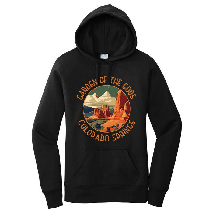 Garden Of The Gods Colorado Springs Distressed Circle Women's Pullover Hoodie