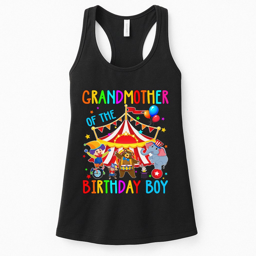 Grandmother Of The Birthday Carnival Circus Themed Bday Womens Tank Top