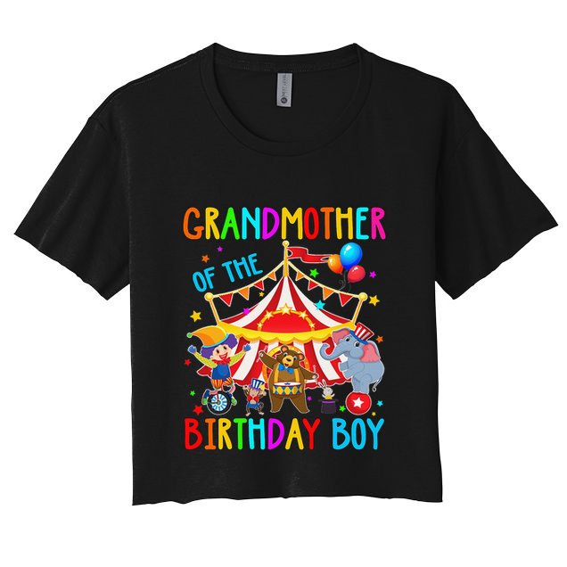 Grandmother Of The Birthday Carnival Circus Themed Bday Crop Top