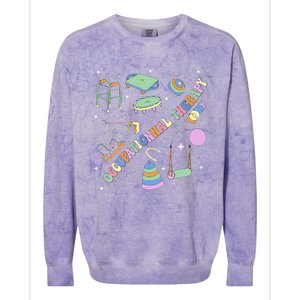 Groovy Occupational Therapy Ot Month Therapist Assistant Colorblast Crewneck Sweatshirt