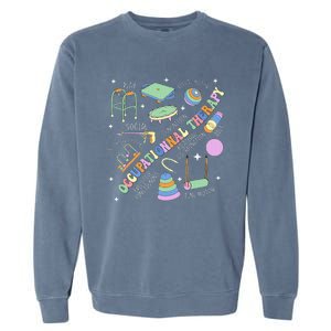 Groovy Occupational Therapy Ot Month Therapist Assistant Garment-Dyed Sweatshirt