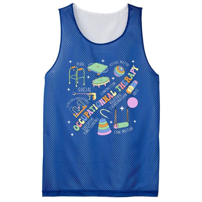 Groovy Occupational Therapy Ot Month Therapist Assistant Mesh Reversible Basketball Jersey Tank