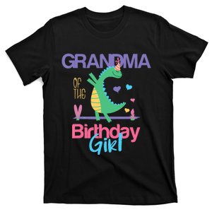 Grandma Of The Birthday Girl Dinosaur Theme Matching Family T-Shirt