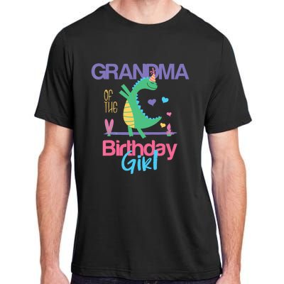 Grandma Of The Birthday Girl Dinosaur Theme Matching Family Adult ChromaSoft Performance T-Shirt