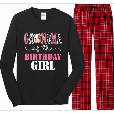 Grandma Of The Birthday For Girl Cow Farm 1st Birthday Cow Long Sleeve Pajama Set