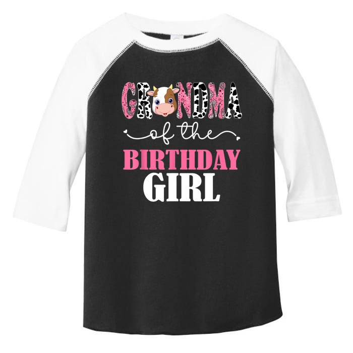 Grandma Of The Birthday For Girl Cow Farm 1st Birthday Cow Toddler Fine Jersey T-Shirt