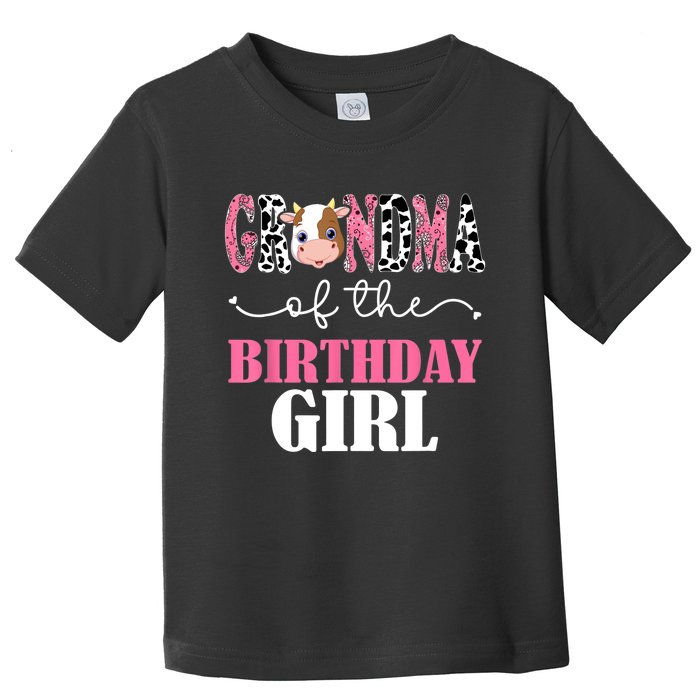 Grandma Of The Birthday For Girl Cow Farm 1st Birthday Cow Toddler T-Shirt