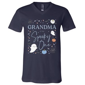 Grandma Of The Spooky One First Birthday 1st Halloween V-Neck T-Shirt