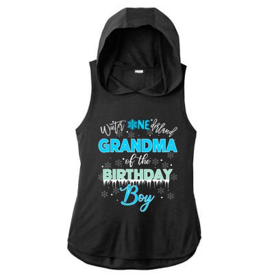 Grandma Of The Birthday Gift Winter Onederland Family Funny Gift Ladies PosiCharge Tri-Blend Wicking Draft Hoodie Tank