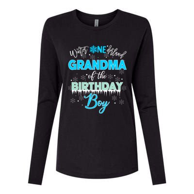 Grandma Of The Birthday Gift Winter Onederland Family Funny Gift Womens Cotton Relaxed Long Sleeve T-Shirt