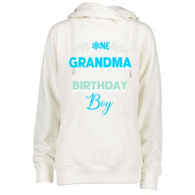 Grandma Of The Birthday Gift Winter Onederland Family Funny Gift Womens Funnel Neck Pullover Hood