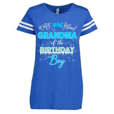 Grandma Of The Birthday Gift Winter Onederland Family Funny Gift Enza Ladies Jersey Football T-Shirt