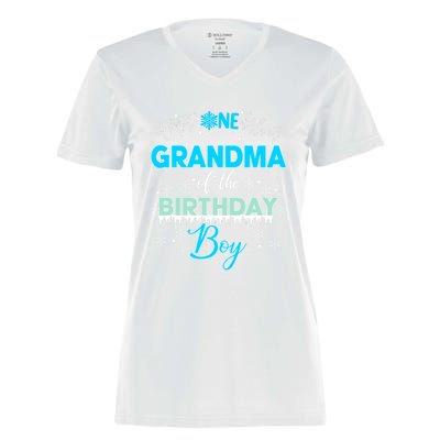 Grandma Of The Birthday Gift Winter Onederland Family Funny Gift Women's Momentum V-Neck T-Shirt