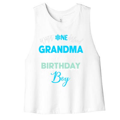 Grandma Of The Birthday Gift Winter Onederland Family Funny Gift Women's Racerback Cropped Tank