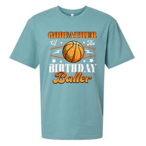 Godfather Of The Birthday Baller Basketball Fathers Day Sueded Cloud Jersey T-Shirt