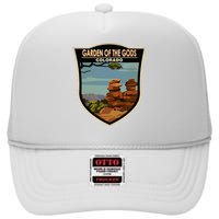 Garden Of The Gods Colorado Landmark Badge High Crown Mesh Back Trucker Hat