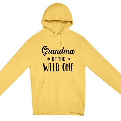 Grandma Of The Wild One Daughter Matching Family Gift Premium Pullover Hoodie