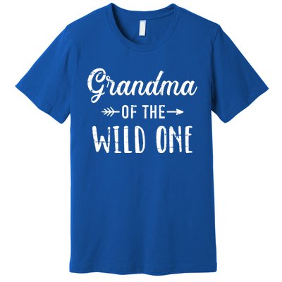 Grandma Of The Wild One Daughter Matching Family Gift Premium T-Shirt