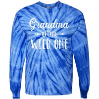 Grandma Of The Wild One Daughter Matching Family Gift Tie-Dye Long Sleeve Shirt