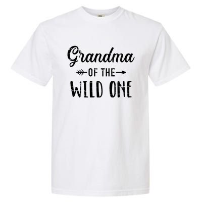 Grandma Of The Wild One Daughter Matching Family Gift Garment-Dyed Heavyweight T-Shirt