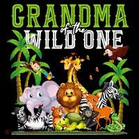 Grandma Of The Wild One Zoo Birthday Safari Jungle Animal Flexfit Unipanel Trucker Cap