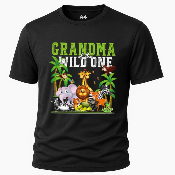Grandma Of The Wild One Zoo Birthday Safari Jungle Animal Cooling Performance Crew T-Shirt