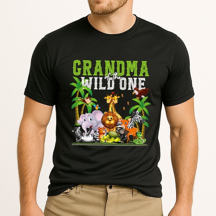 Grandma Of The Wild One Zoo Birthday Safari Jungle Animal Cooling Performance Crew T-Shirt