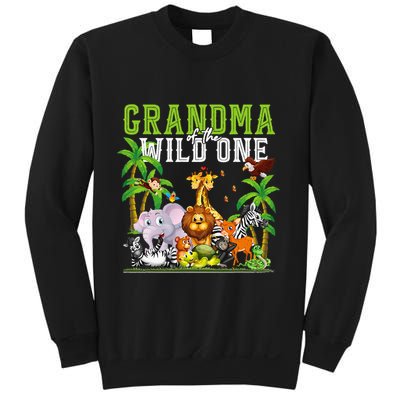 Grandma Of The Wild One Zoo Birthday Safari Jungle Animal Sweatshirt