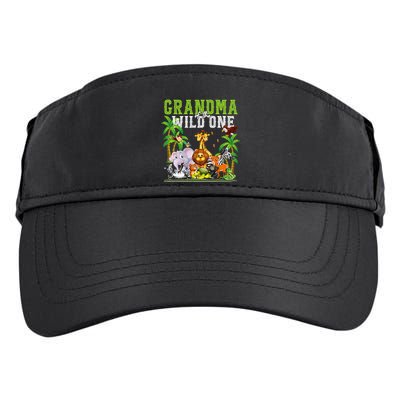 Grandma Of The Wild One Zoo Birthday Safari Jungle Animal Adult Drive Performance Visor