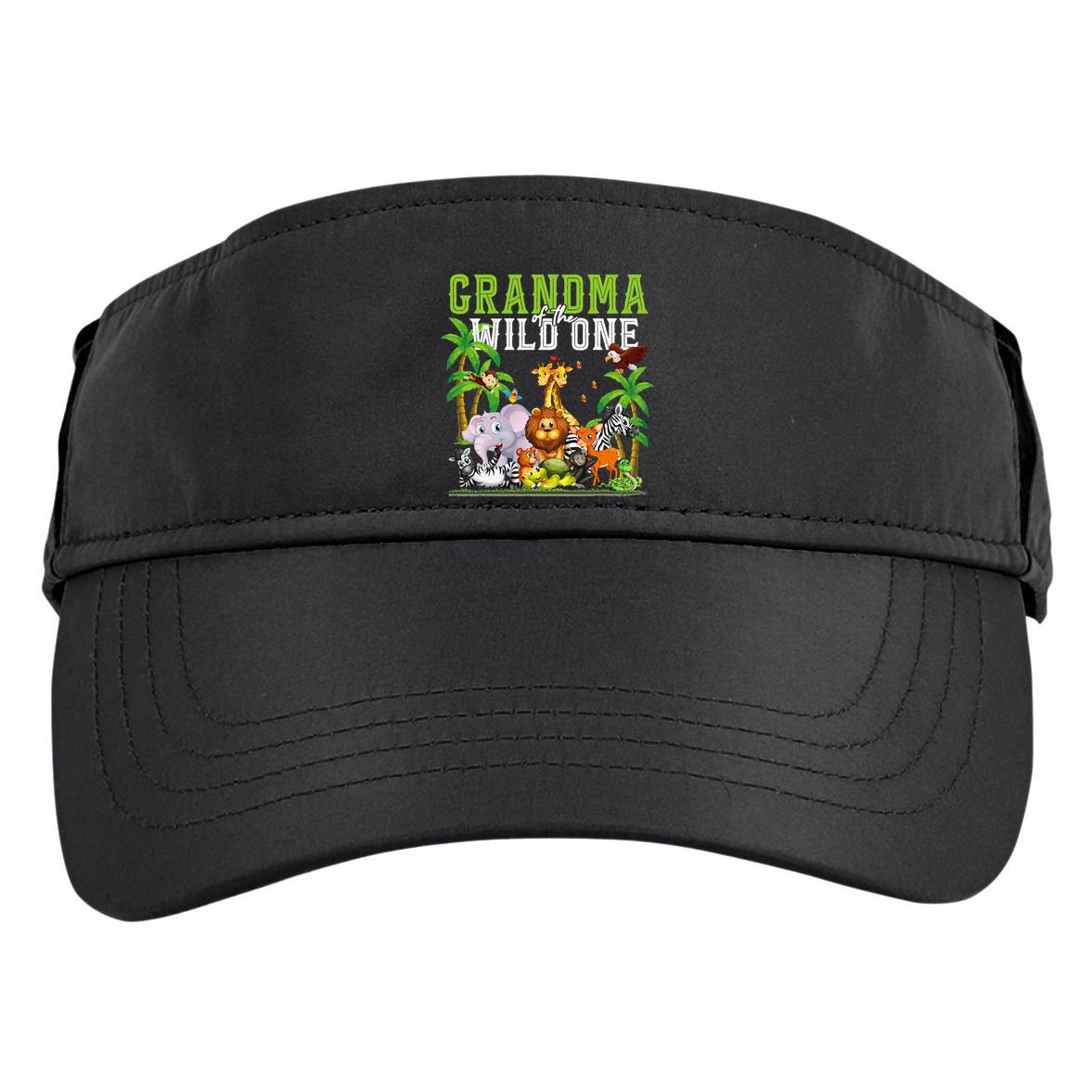 Grandma Of The Wild One Zoo Birthday Safari Jungle Animal Adult Drive Performance Visor