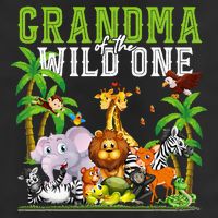 Grandma Of The Wild One Zoo Birthday Safari Jungle Animal Adult Drive Performance Visor