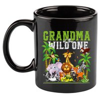 Grandma Of The Wild One Zoo Birthday Safari Jungle Animal 11oz C Handle Ceramic Mug
