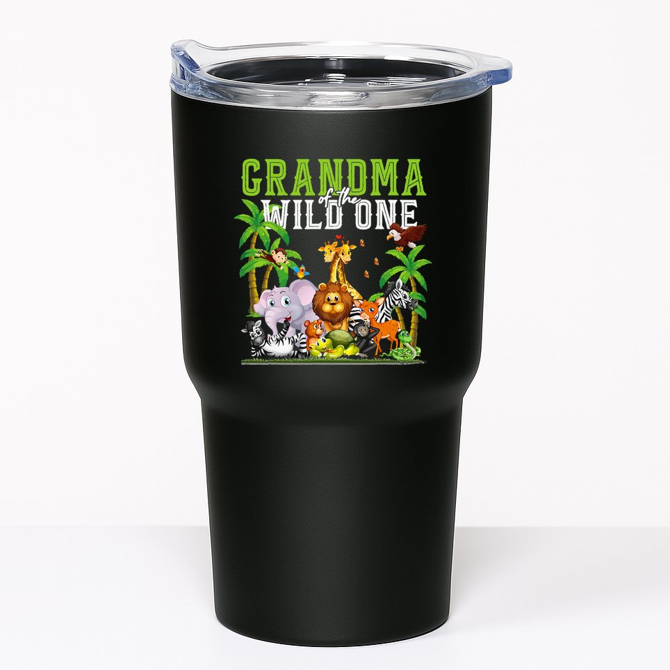 Grandma Of The Wild One Zoo Birthday Safari Jungle Animal Tumbler