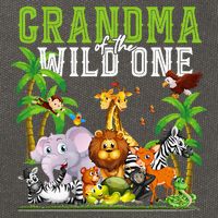 Grandma Of The Wild One Zoo Birthday Safari Jungle Animal Cotton Canvas Backpack