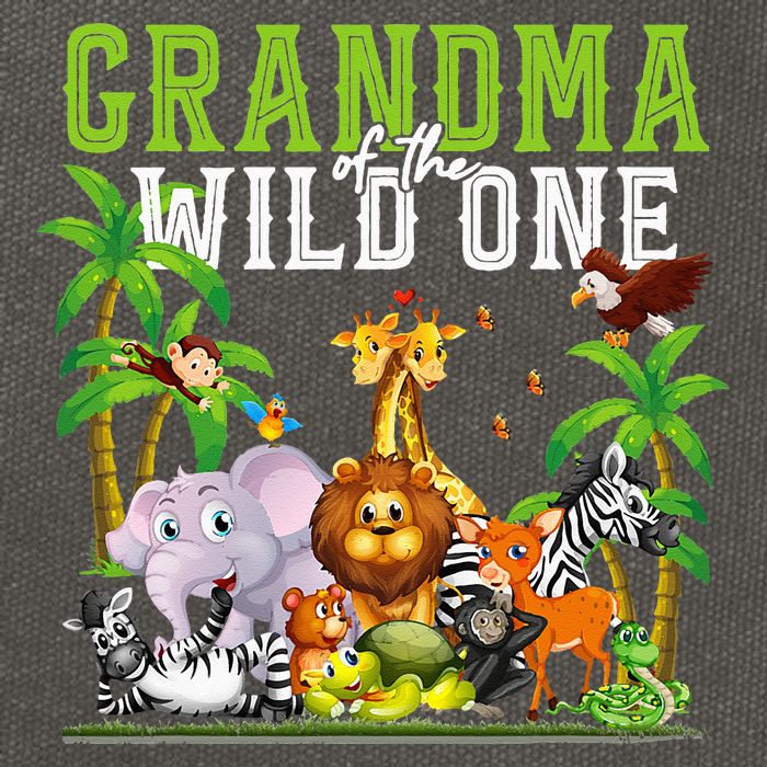 Grandma Of The Wild One Zoo Birthday Safari Jungle Animal Cotton Canvas Backpack