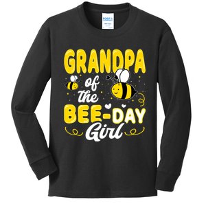 Grandpa Of The Bee Day Girl Hive Party Matching Birthday Kids Long Sleeve Shirt