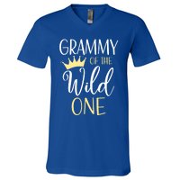 Grammy Of The Wild One First Birthday Matching Family Gift V-Neck T-Shirt