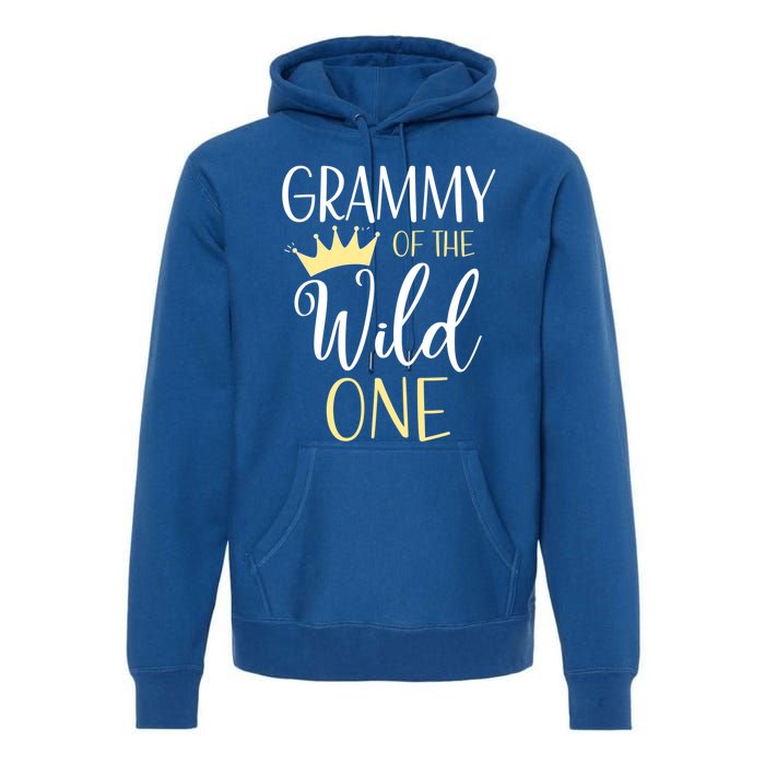 Grammy Of The Wild One First Birthday Matching Family Gift Premium Hoodie