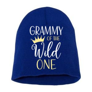 Grammy Of The Wild One First Birthday Matching Family Gift Short Acrylic Beanie