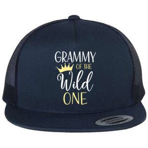 Grammy Of The Wild One First Birthday Matching Family Gift Flat Bill Trucker Hat